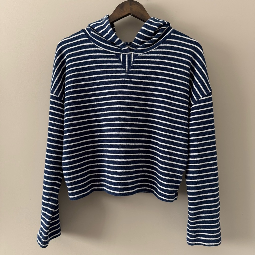 GAP Navy and White Striped Hoodie